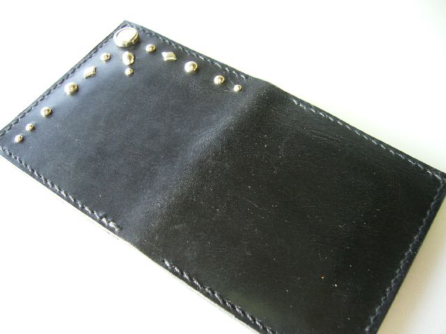 Leather half wallet w-33